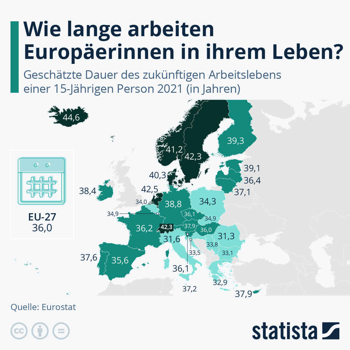 Karte Europa und Arbeitszeit